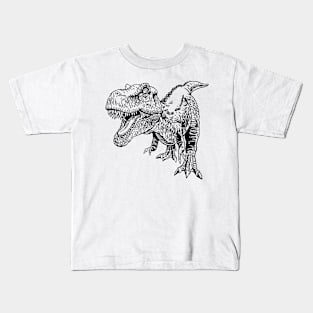 Saurus T-Rex dinosaur Hand Drawn Art T Rex Kids T-Shirt